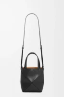 Mini Puzzle Fold tote in shiny calfskin