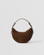 Prada Arqué suede leather shoulder bag