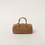Arcadie Matelassé Large Soft Lamb Leather Handbag caramel color