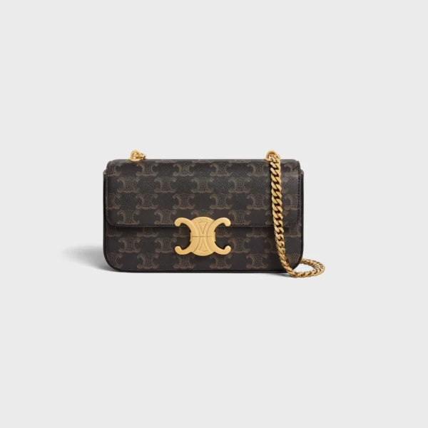 CHAIN SHOULDER BAG CLAUDE IN TRIOMPHE CANVAS