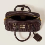 Arcadie Matelassé Small Soft Lamb Leather Handbag Shrubby Oak Color