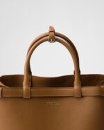Prada Buckle Medium Leather Double-Belted Handbag