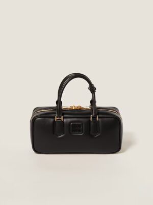 Arcadie Leather Large Handbag Black Color