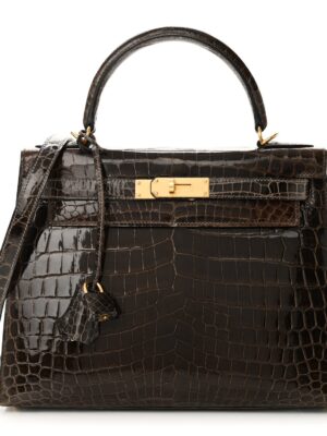 Shiny Niloticus Crocodile Kelly Sellier 28 Gris Elephant